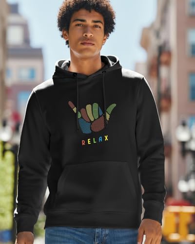 Bewakoof Mens Graphic Print Regular Fit Full Sleeve Fleece Hoodies Black