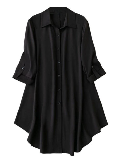 Om Sai Latest Creation Western Dress || Rayon Solid Button Front Shirt Dress For Women || Roll Tab Sleeve & Collared Neck Flared