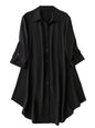 Om Sai Latest Creation Western Dress || Rayon Solid Button Front Shirt Dress For Women || Roll Tab Sleeve & Collared Neck Flared