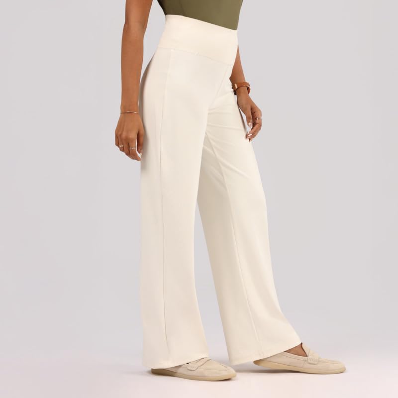 BlissClub Ultimate Flare Pants Lite for Women Above 55 ft Tall | High Waist Trousers and Formal Pants for Office wear | Comfort