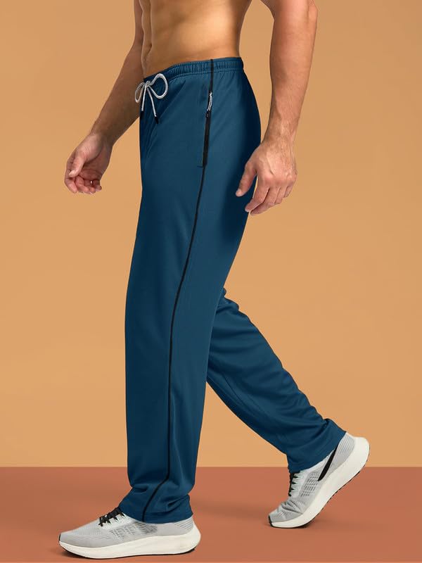 Pinkmint Mens Spandex Track Pant ll Stylish Regulr Fit Track with Side Zip Pocket ll Gym Wear ll Yoga ll Sports (Pack of 1) Nav