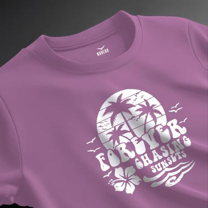 Nobero MenS Graphic Print Regular Fit T-Shirt (1M-Twts-C0744_Mauve