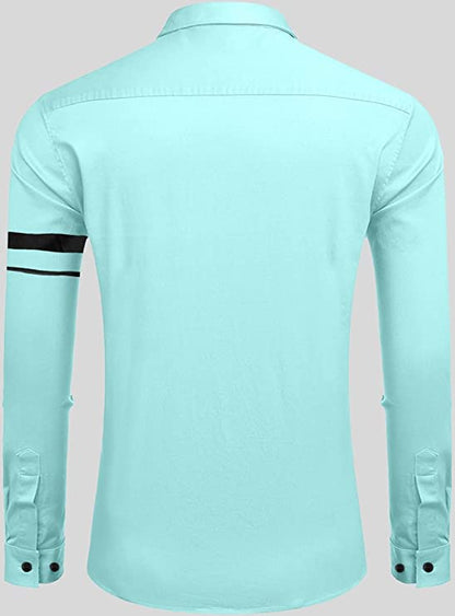 Bellstone Mens Solid Regular Fit Shirt (B-8200_Aqua