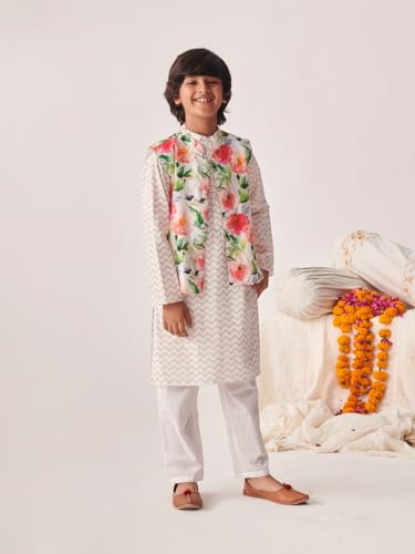 Pspeaches Boys Printed Regular Kurta With Pyjamas (10-12Years)