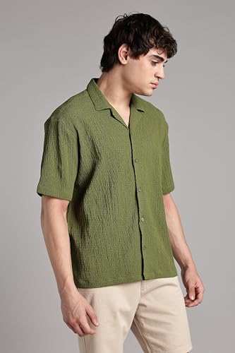 Fyltr MenS Solid Regular Fit Shirt (Fylss25Ms-1317_Olive Drift
