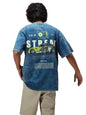Veirdo Mens Graphic Print Oversized Fit Short Sleeve Round Neck Cotton Acid Wash T-Shirt in Colors with Sizes