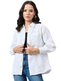 Style Quotient Women Solid Self Design Cotton Oversize Shirt