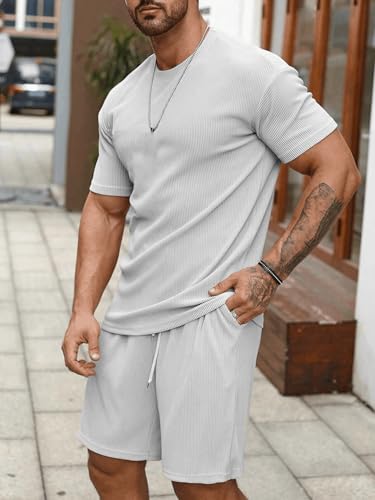 SHIENZY Mens Cotton Blend Casual Solid Printed Night Suit Co-Ord Set || T-Shirt and Shorts Nightwear Set || Sleepwear/Loungewea