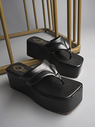 Shoetopia WomenS Block Heel Sandal/Black /Eu38 / Uk5