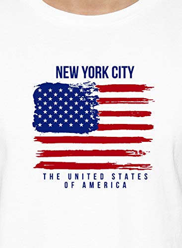 ADRO Men's USA American Flag Printed Cotton T-Shirts (RNR-M-NWW-WH_White)
