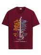 ADRO Guitar Design Printed T-Shirt for Men - 100% Cotton, Regular Fit, Soft Breathable Fabric | RN23-M-GTR-MR-XL Maroon