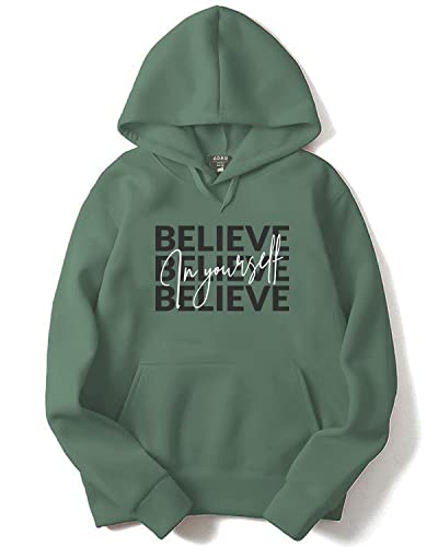 ADRO Believe in Your Self Printed Hoodie/Sweatshirt for Men (H22-M-INV-PT_Pista_S)