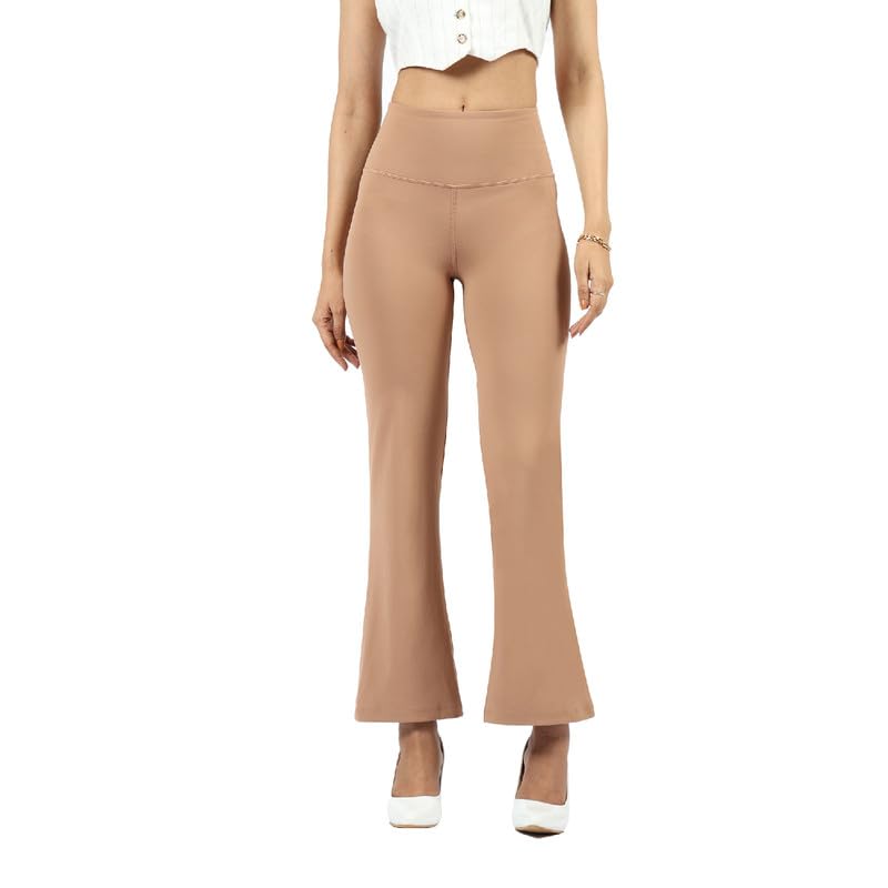 BlissClub Ultimate Flare Pants Lite for Women Above 55 ft Tall | High Waist Trousers and Formal Pants for Office wear | Comfort