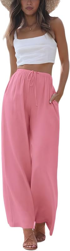 OOMPH! Womens Viscose Rayon Palazzo | Flowy Wide Leg Pants | Trousers with Pockets | Beach & Vacation Wear Pants