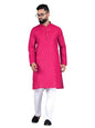 Pinkmint Kurta For Men Cotton Mandarin Collar Long Sleeve Soild Traditional Kurta
