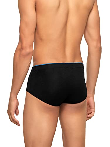 Xyxx MenS Underwear Uno Intellisoft Antimicrobial Micro Modal Brief Pack Of 5 (Dress Blue ; Coral Grey ; Black ; Heather Grey ;