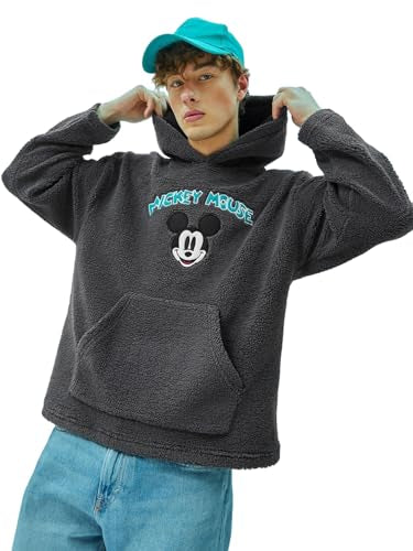 Bewakoof MenS Graphic Printed Oversized Hoodie_596779_Grey_3Xl