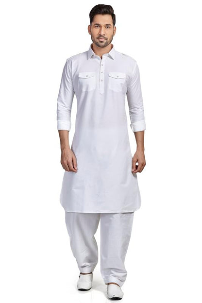 Be Active MenS Solid Pathani White Kurta Set || Men Kurta Pajama || Men Kurta Pajama Set || Kurta Pajama For Men (Rfsp0002 5 (W