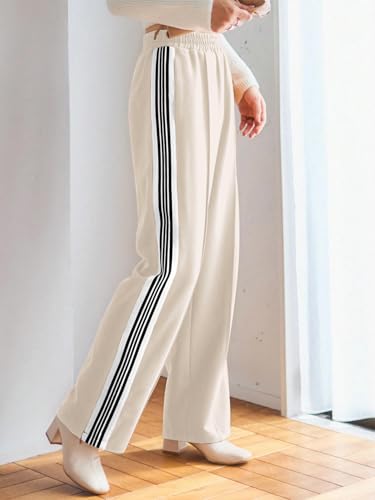 Greciilooks WomenS Relaxed Fit High Rise High-Waist Korean Style Trousers | Elegant Pants | Stylish Formal & Casual Wear White