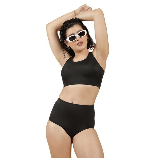 Women Bliss Swim Top | Full Coverage | Inbuilt Cups That Stay in Place | Trendy Cross-Back | Adjustable Straps