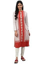 Aurelia Women Chilli Oil Cotton Blend Geometric Yarn Dyed Straight Kurta_22Noa13722-703624_Xl Maroon