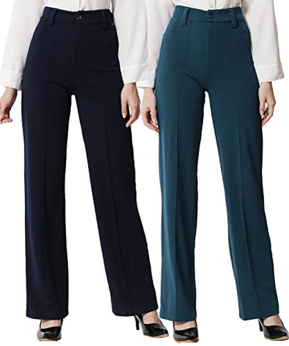KOTTY Women Regular Fit Multicolor Viscose Rayon Trousers