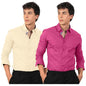 Pinkmint Cotton Soild Combo Men Shirt Formmal Wear Office Wear Regular Fit Shirt