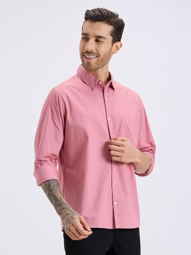 Style Quotient Mens Pink Regular Casual Shirt