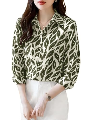 Leriya Fashion Solid Regular Fit Shirt for Women (LF-W2199_GREEN-01