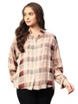 KOTTY Womens Oversized Printed Cotton Blend Stylish Looking Shirts(Multicolor,XL)
