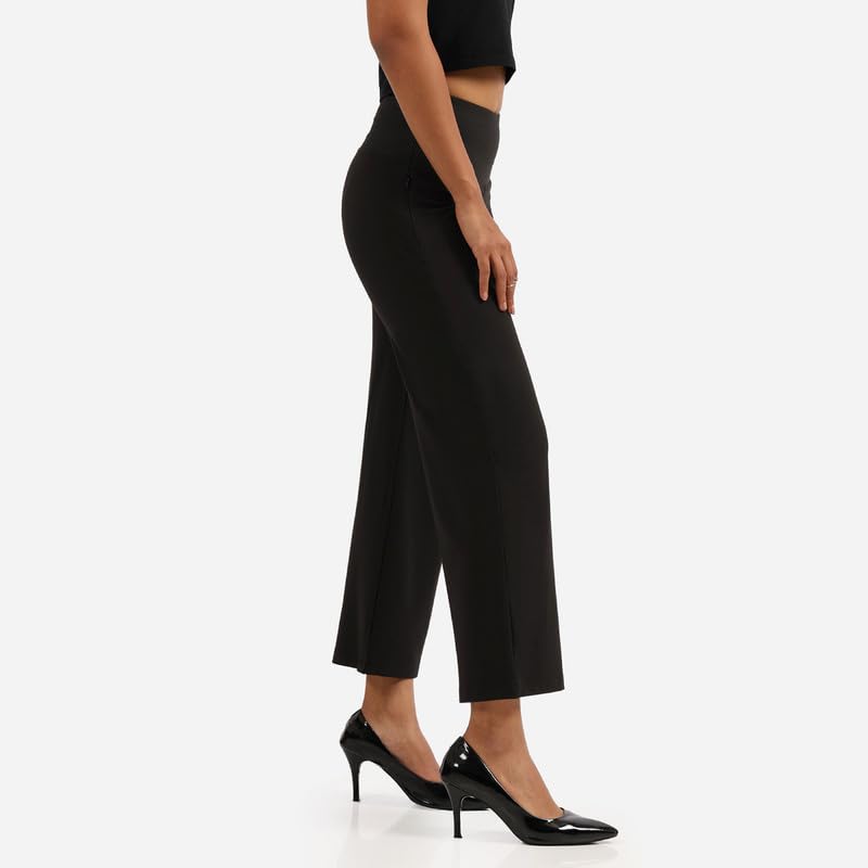BlissClub Ultimate Sculpt Wide - Legged Pants, Ribbed Waistband, Wide Silhouette, 2 Zippered Pockets