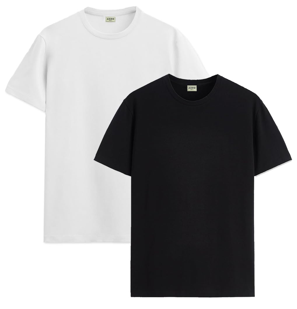 ADRO T Shirts Pack of 2 Mens Tshirts Cotton T Shirts for Men Tshirt T-Shirts Combo T Shirts Tshirts for Men Plain Solid Tshirts