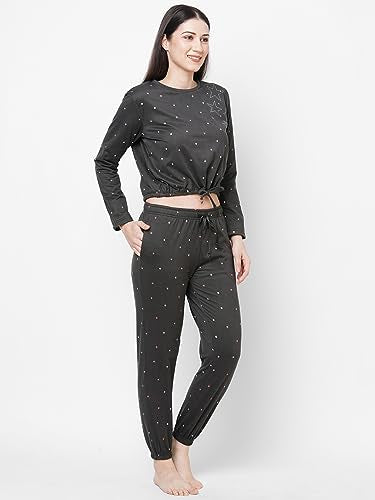 Sweet Dreams Womens Printed Pyjama Set Grey