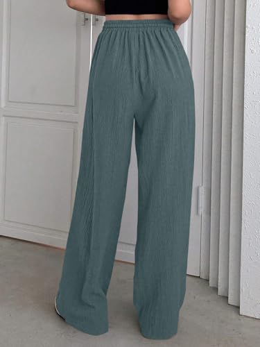 Greciilooks Regular High-Waisted Pants | Korean Trousers For Women (Gl-Tr1028-N_Olive Green