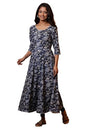 Aurelia Women's Floral Print Rayon Anarkali Kurta