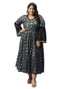 Aurelia Women Liquorice Rayon Floral Printed A-Line Dress_22AUA13593P-505183_4XL Black