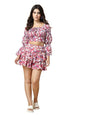 Oomph! Crepe Top And Skort Set For Women, Pink - Coord_Mt867Msk153