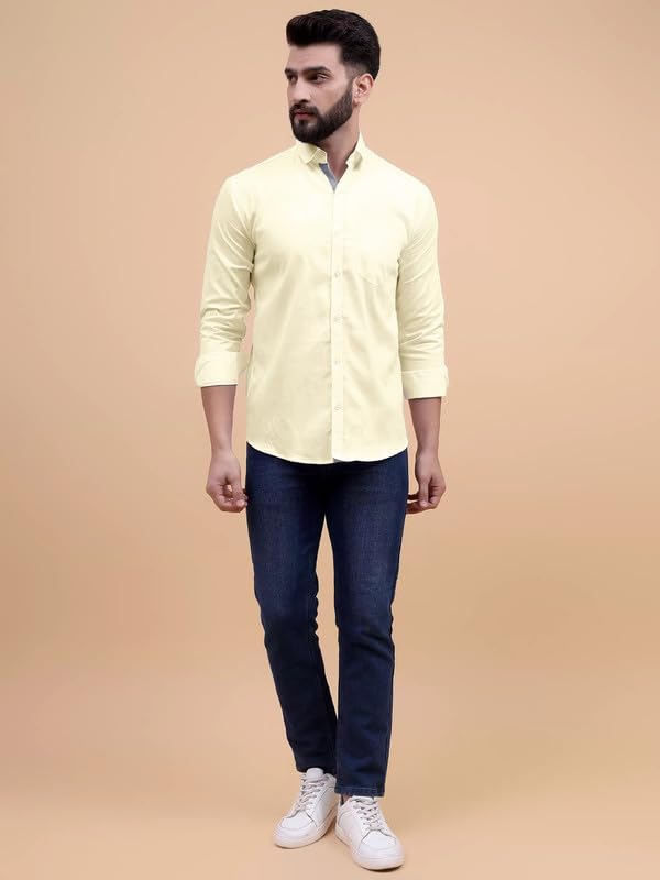 Tee Projekt Solid Shirt for Mens ||Casual Shirt for Men||Full Sleeve Spread Collar Shirt for Men||Solid Shirt for Mens|| Pack