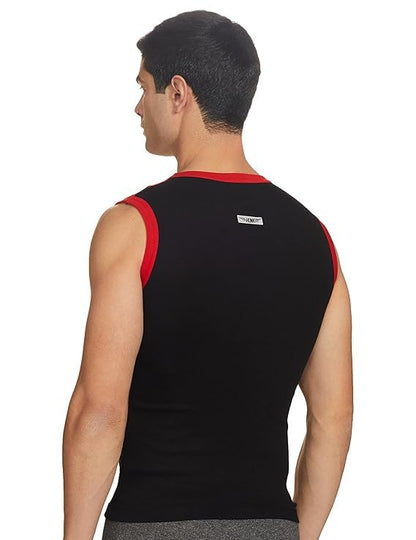 Rupa Frontline Color Block Vest for Men, 100% Cotton Material, Round Neck, Sleeveless, Pack of 1