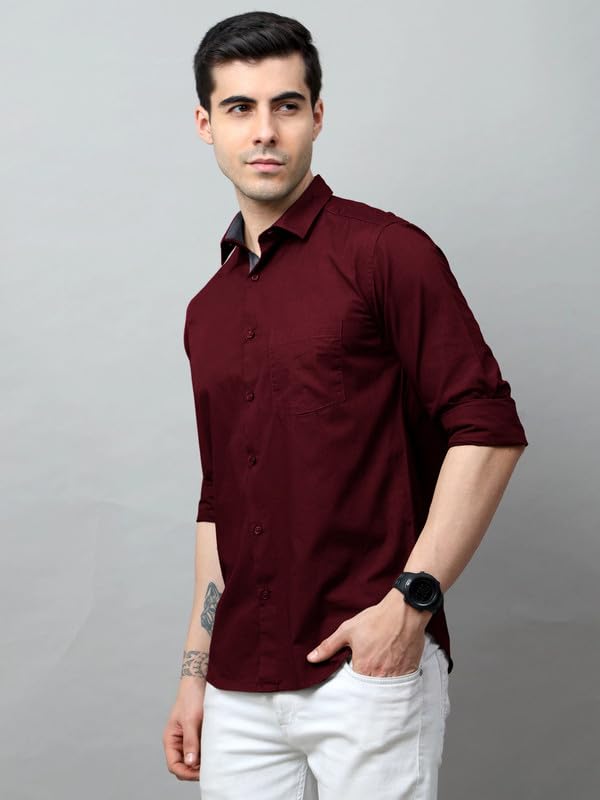 Tee Projekt Cotton Shirt for Men ll Front Pocket Shirt ll Stylish Long Sleeve Shirt ll Soild Regular Fit (Pack of 2)