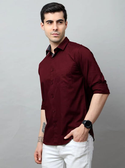 Tee Projekt Cotton Shirt for Men ll Front Pocket Shirt ll Stylish Long Sleeve Shirt ll Soild Regular Fit (Pack of 2)