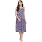 Fabindia Women'S Printed Purple Cotton V-Neck Midi Dress Calf Length 209953701