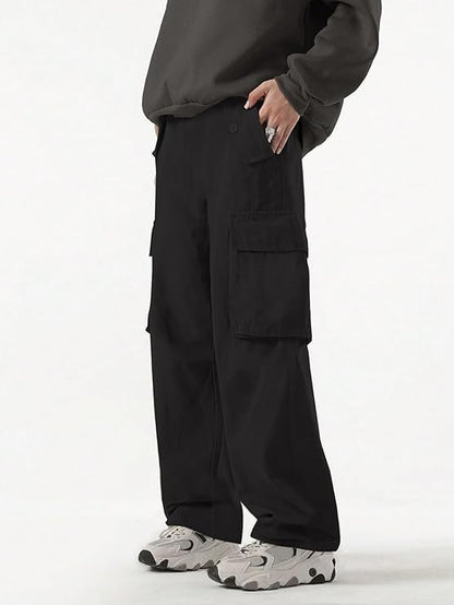 Greciilooks MenS Loose Low Rise Cargo Pants | Baggy 6 Pocket Lower Pant | Casual Cotton Pents | Formal Trousers (Available In P