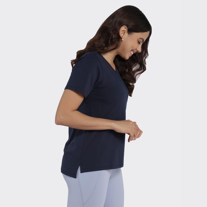 BlissClub Women The Last Tee - V Neck tee | Womens t-Shirt | 3/4 Sleeves | Last 750+ Washes | Cotton Tee
