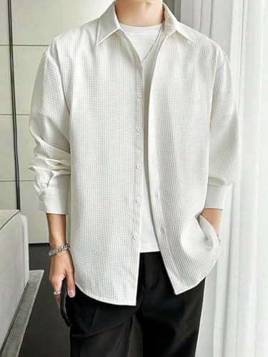 Leriya Fashion MenS Formal Button Down Shirt  Slim Fit Office Wear ShirtS For Men | Textured Long Sleeve Cotton Blend | Busine