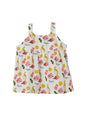 The Souled Store Little Fishy Girls Round Neck Sleeveless White All Over Printed Cotton Tops