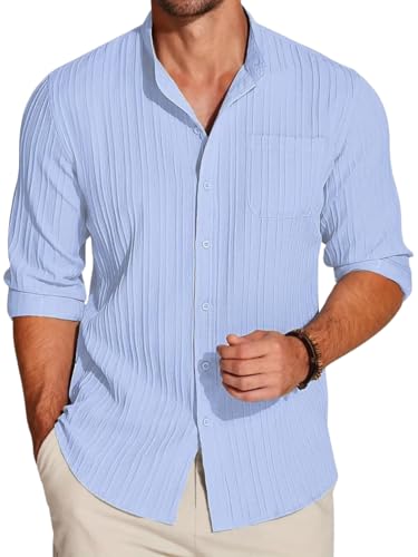 Leriya Fashion Mens Solid Regular Fit Shirt (LF-MS-6242_Blue