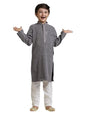 Manyavar Boys Viscose Chikankari Sequined Kurta Pyjama Set (2Pcs)(6-8 Years)