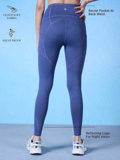 Nykd All Day Comfy Polyster Printed Leggings/Tights For Workout/Athletics With Utility Pocket & High Waisted, 3/4Th Length For C