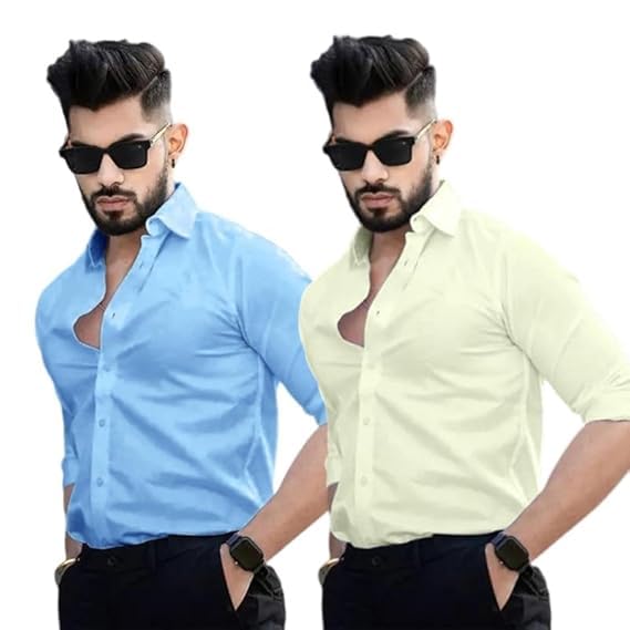 Pinkmint Cotton Blend Casual Shirt for Men Combo Shirt for Formal Wear, Regular Home Wear